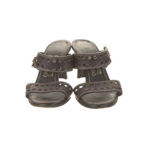SALVATORE FERRAGAMO Leather Heels Slides